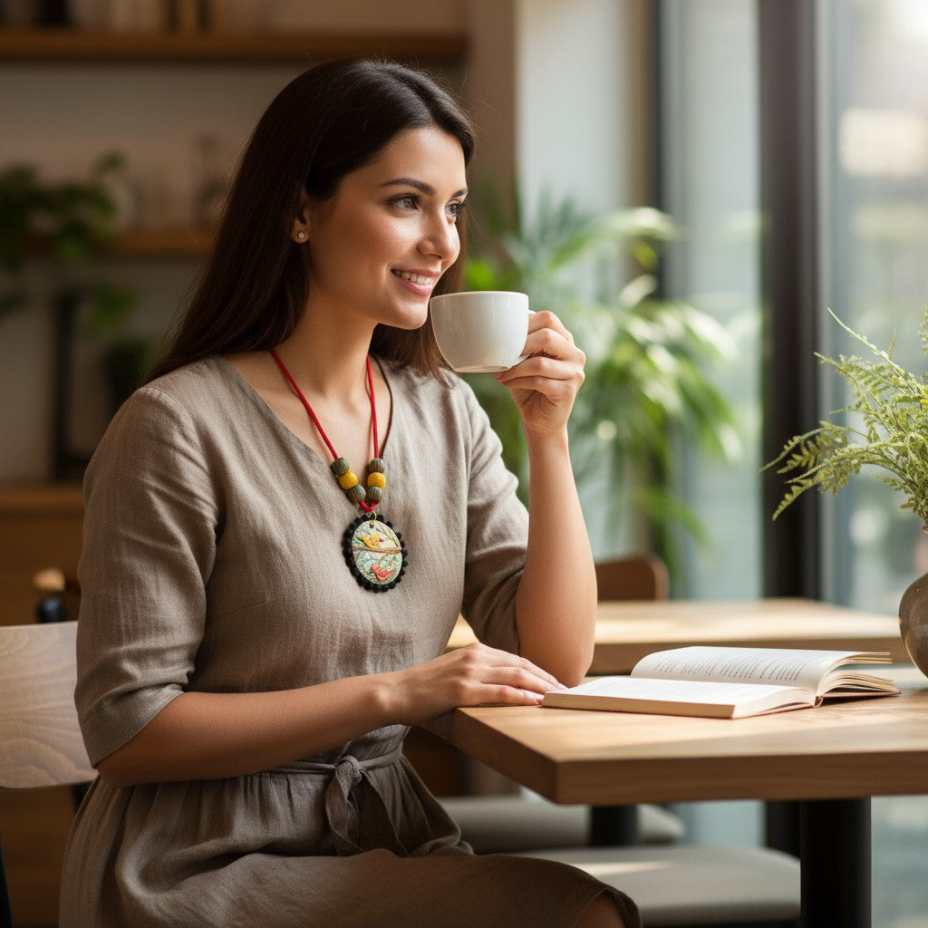 Songbird Hand-Painted Necklace