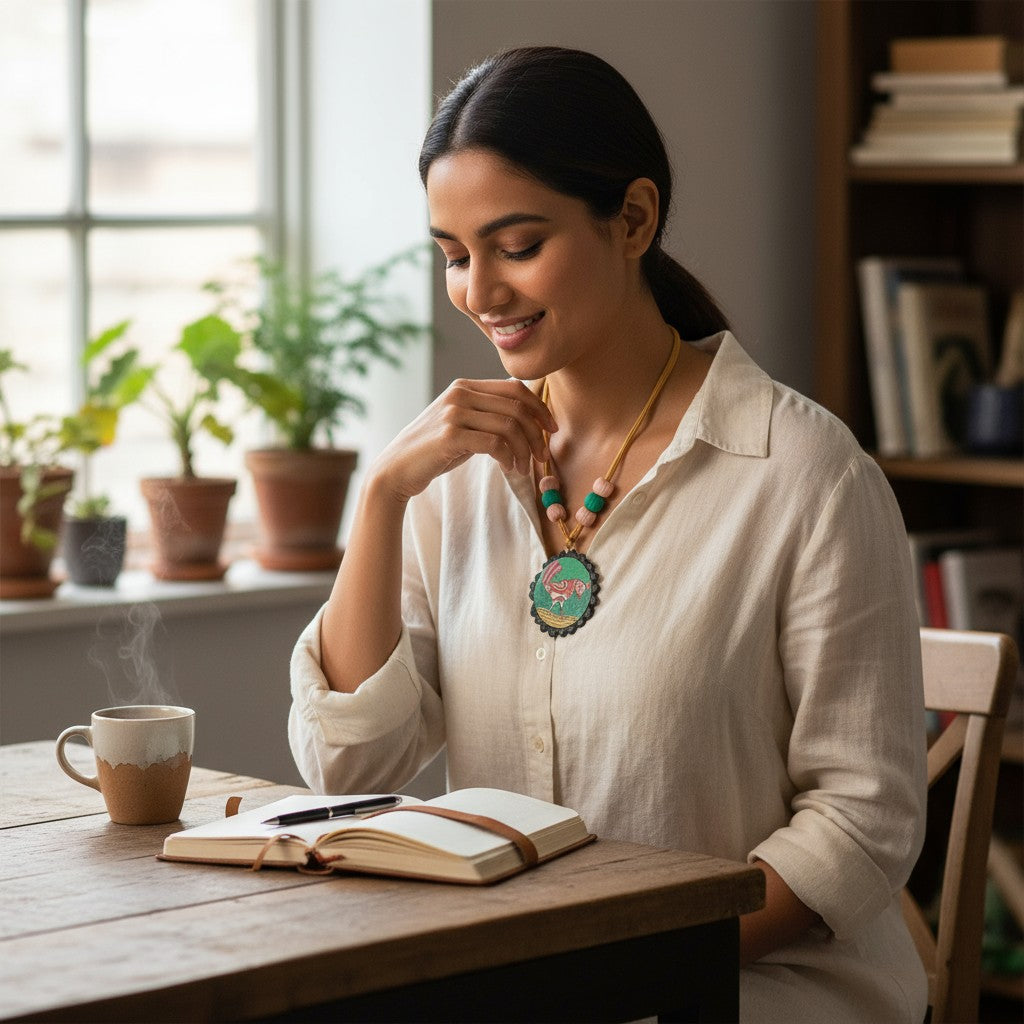 Pakshi Hand-painted Necklace