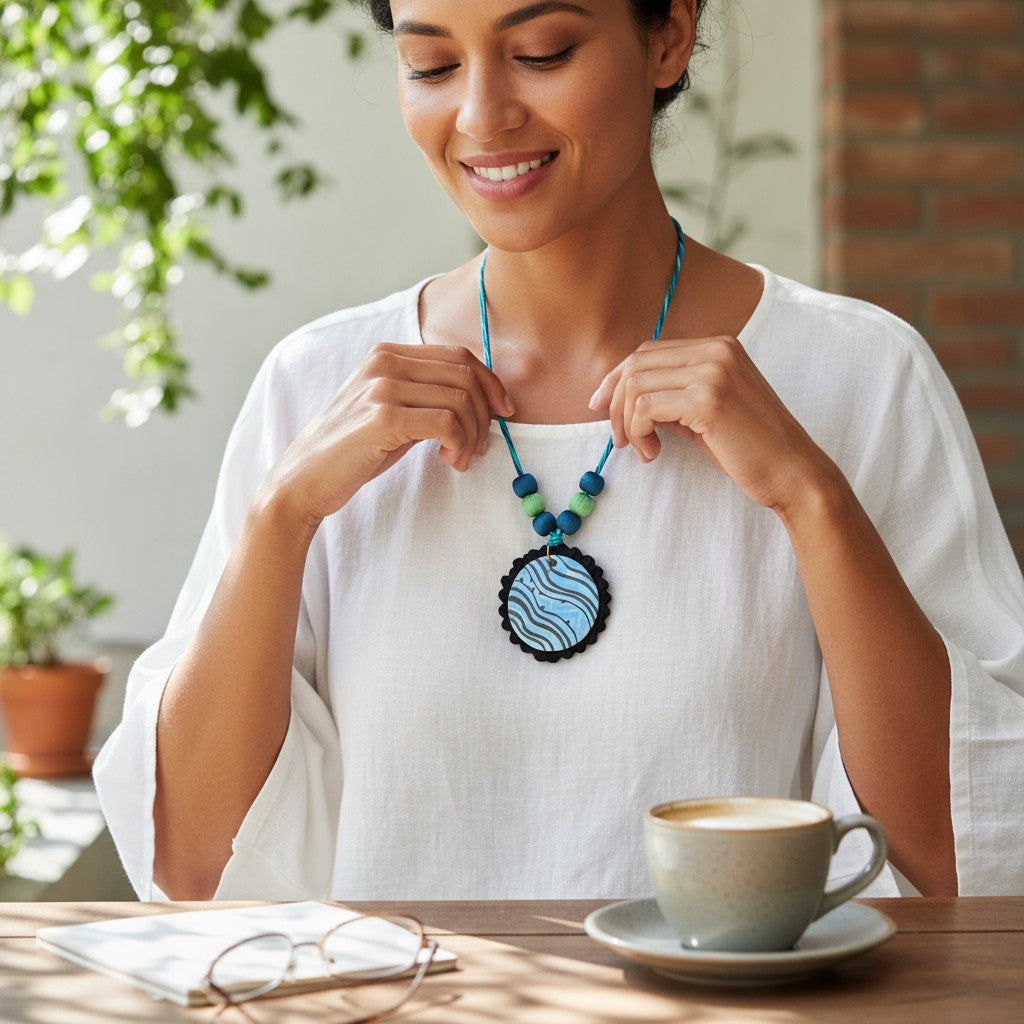 Dheu Hand-painted Necklace