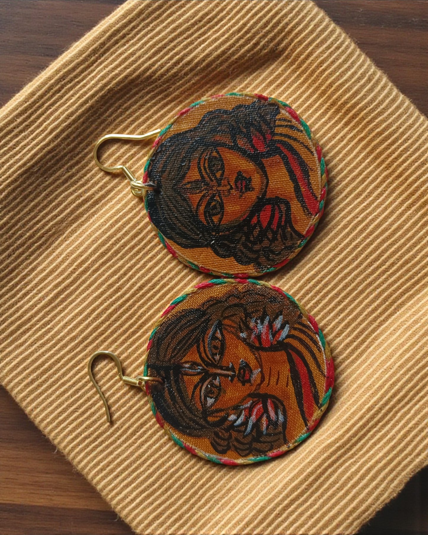 Folk Faces Earrings