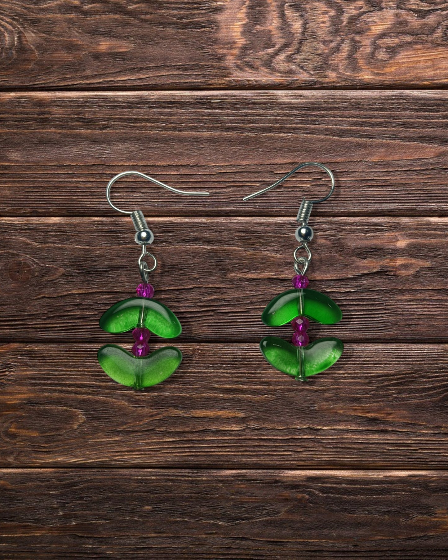 Emerald Petal Earrings