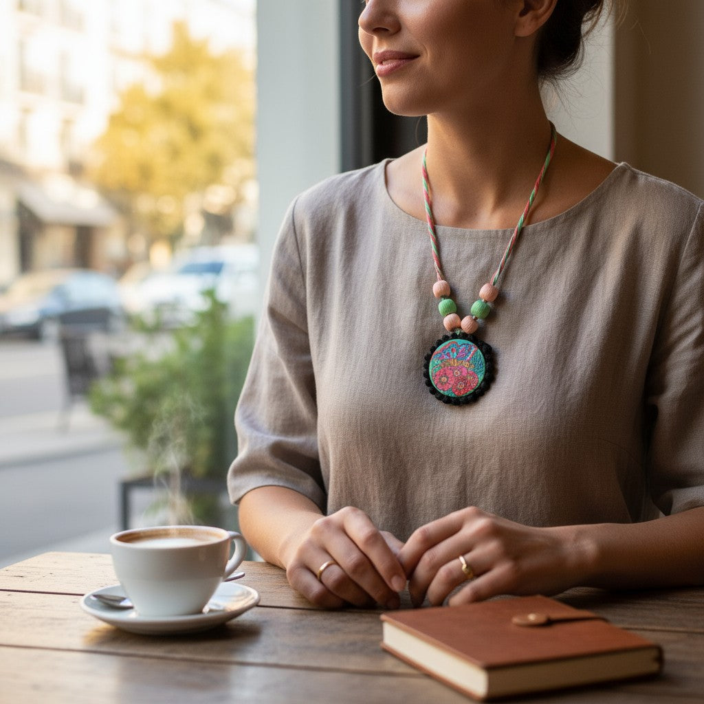 Mariposa Hand-painted Necklace
