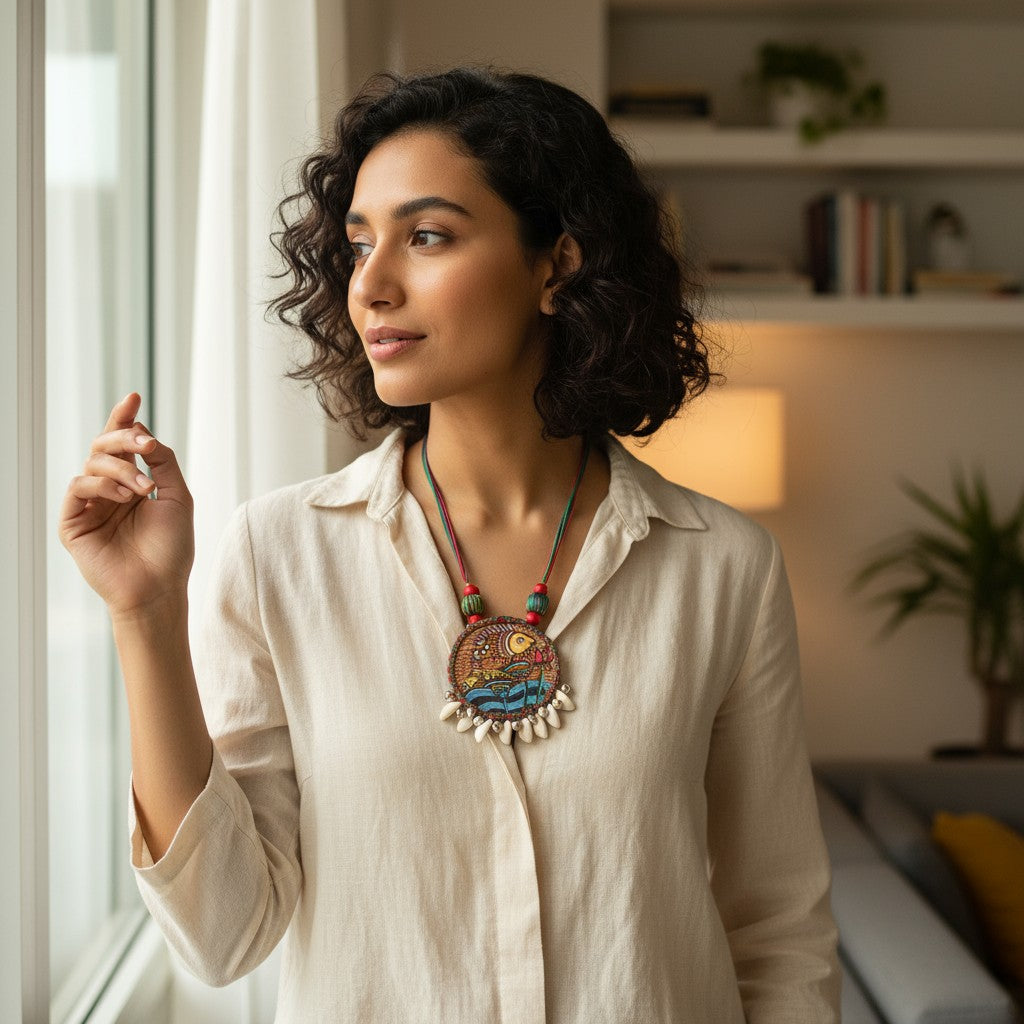 Matsya Hand-painted Necklace