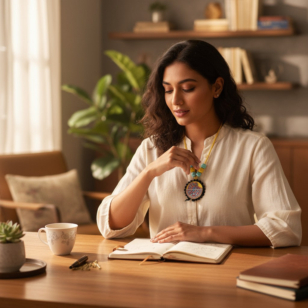 Mayura Hand-painted Necklace