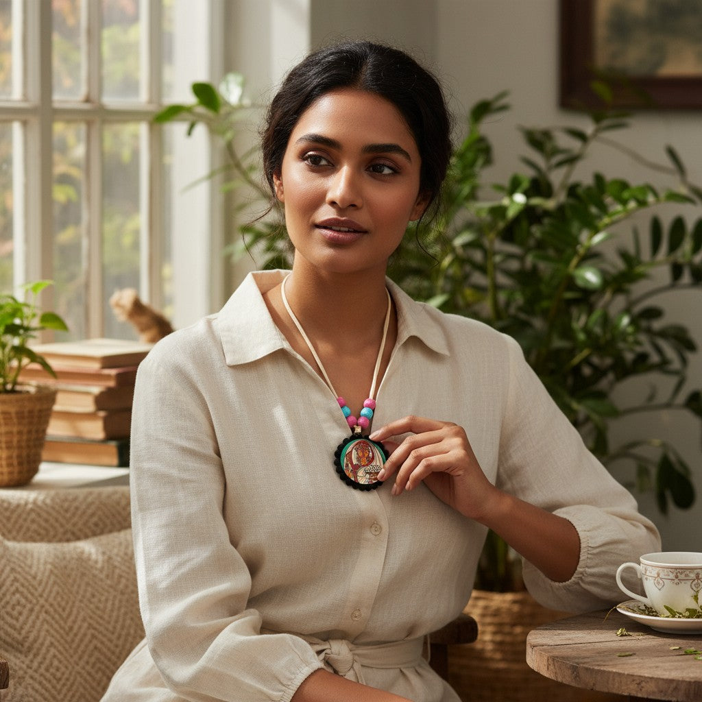 Puja Hand-painted Necklace