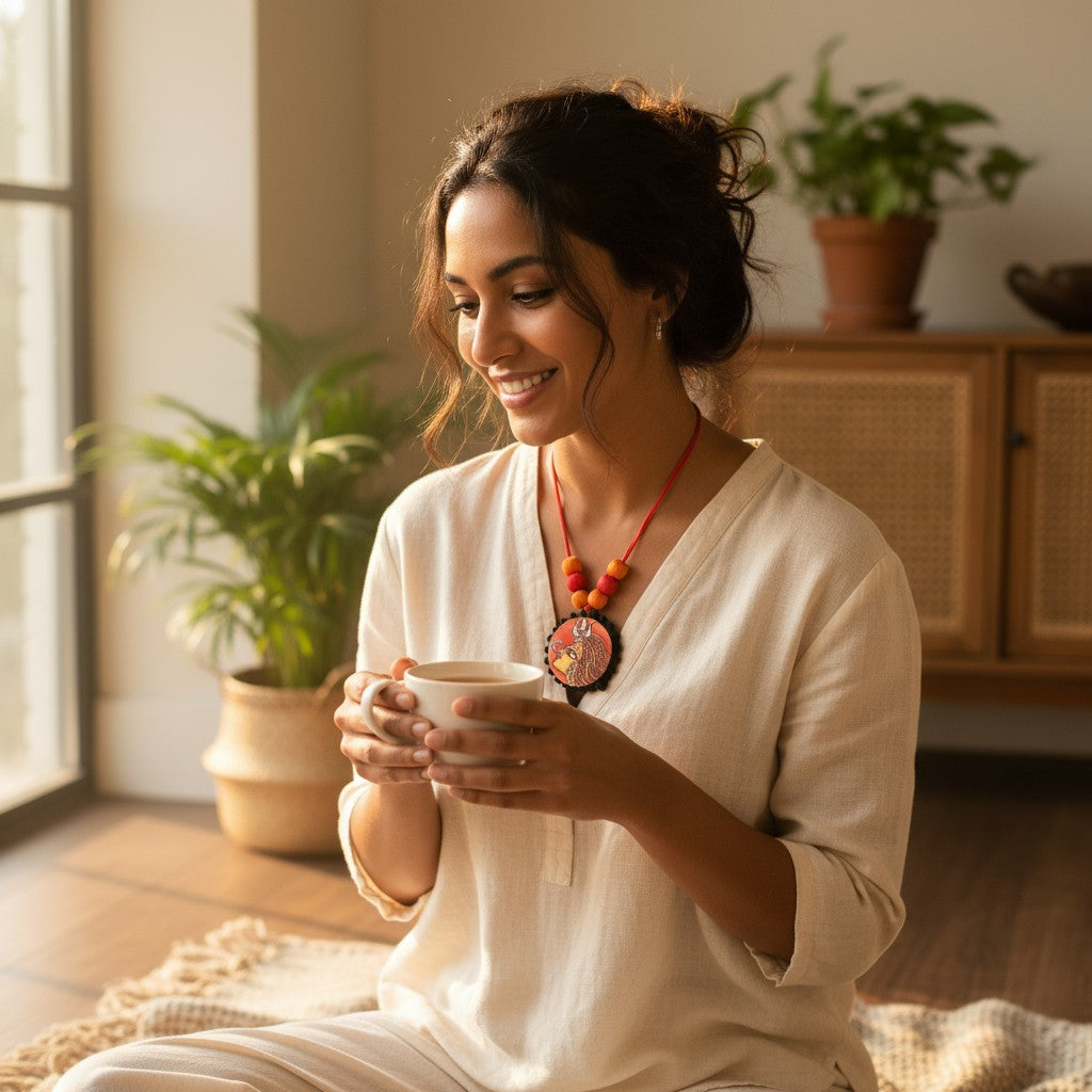 Trinetra Hand-Painted Necklace