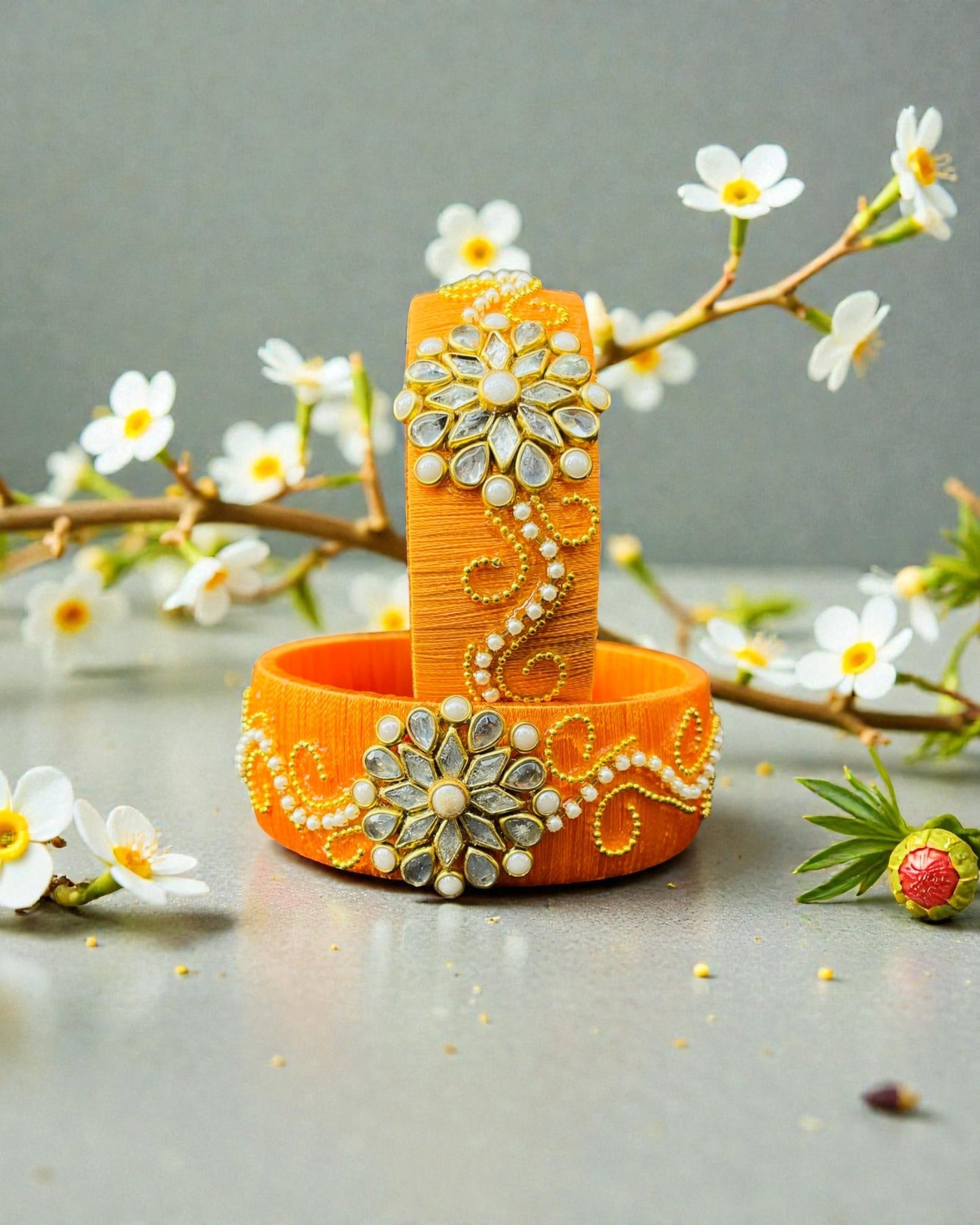 Kesar Kundan Bloom Bangles