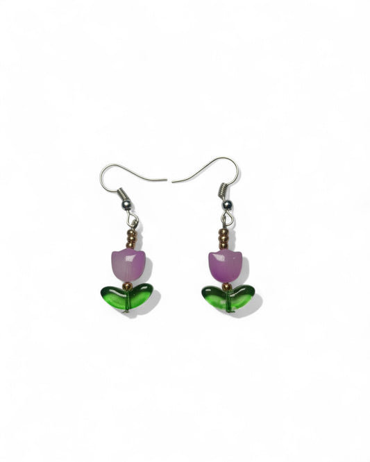 Lavender Tulip Earrings