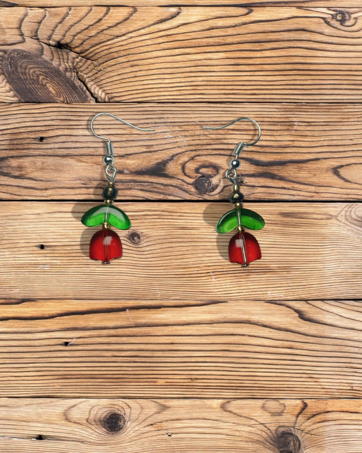 Crimson Tulip Earrings