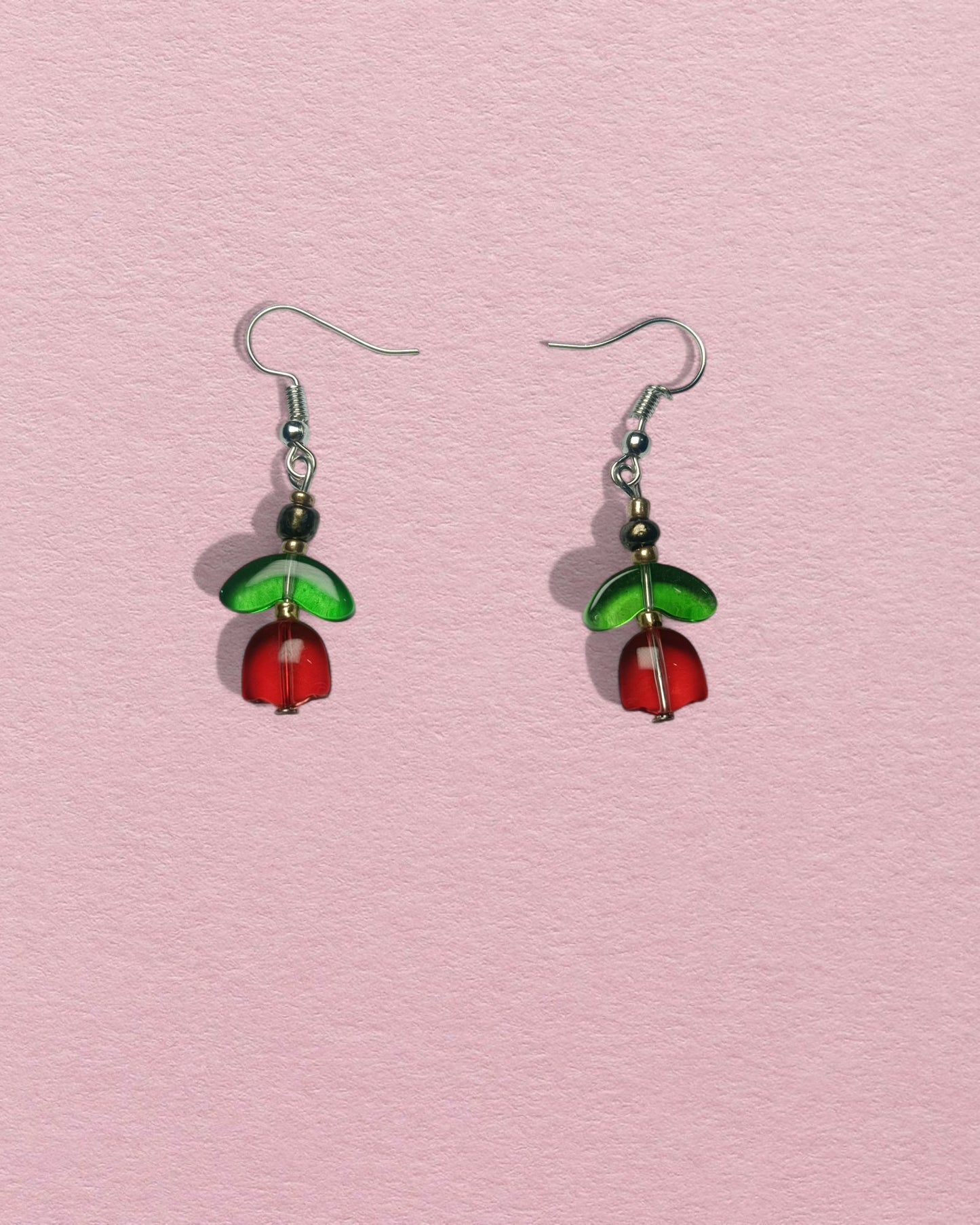 Crimson Tulip Earrings