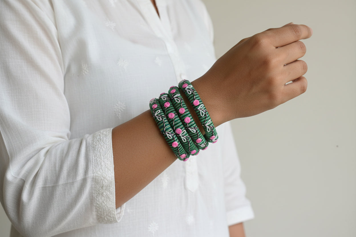 Hari Gul Thread Bangles