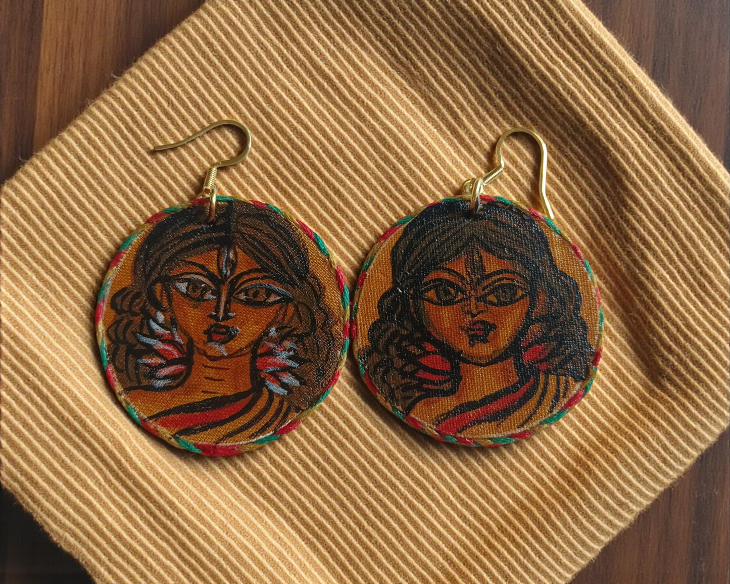 Folk Faces Earrings
