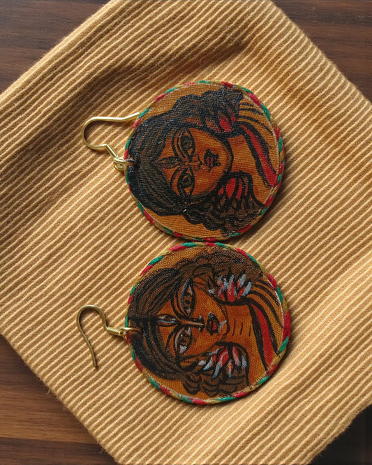 Folk Faces Earrings