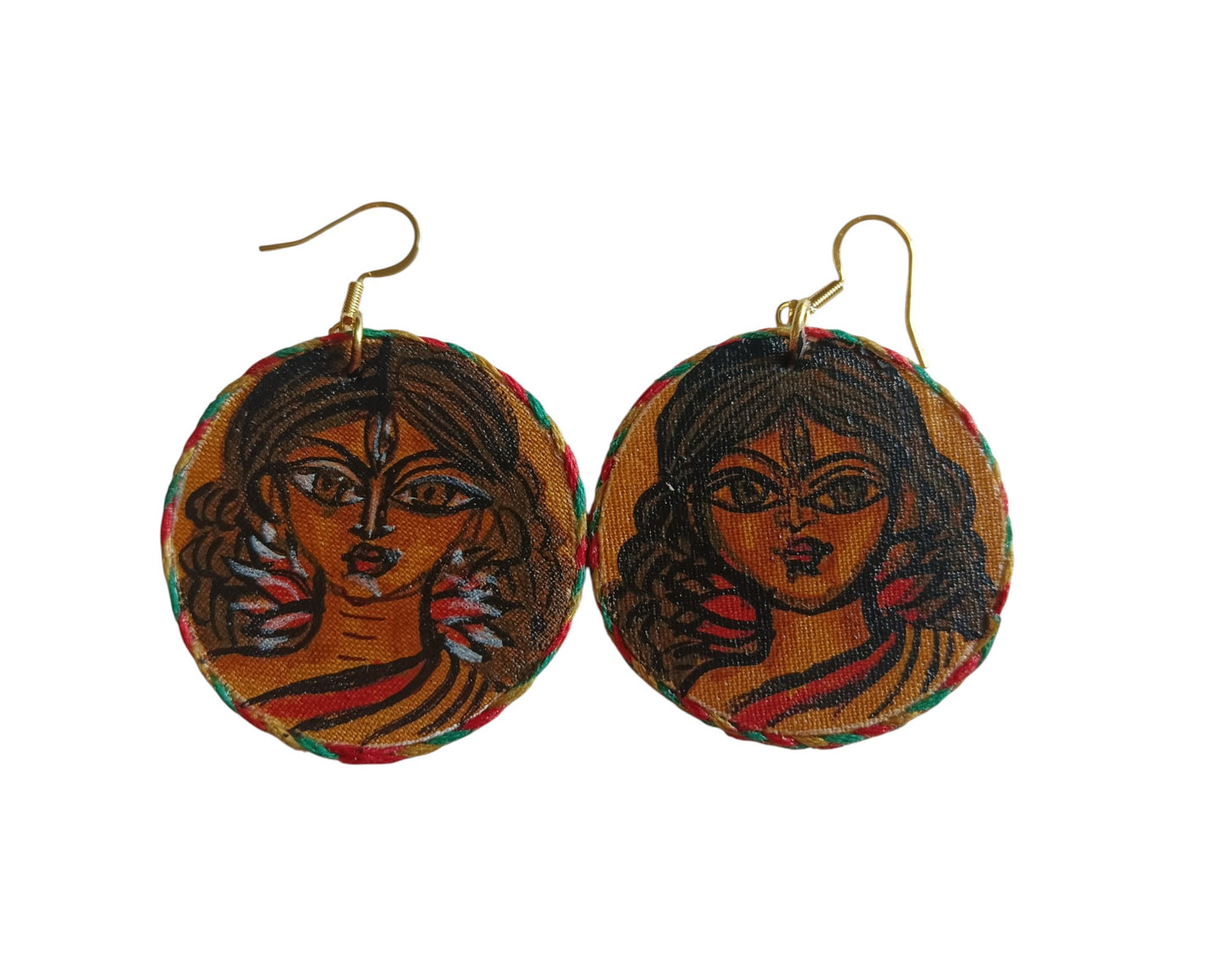 Folk Faces Earrings
