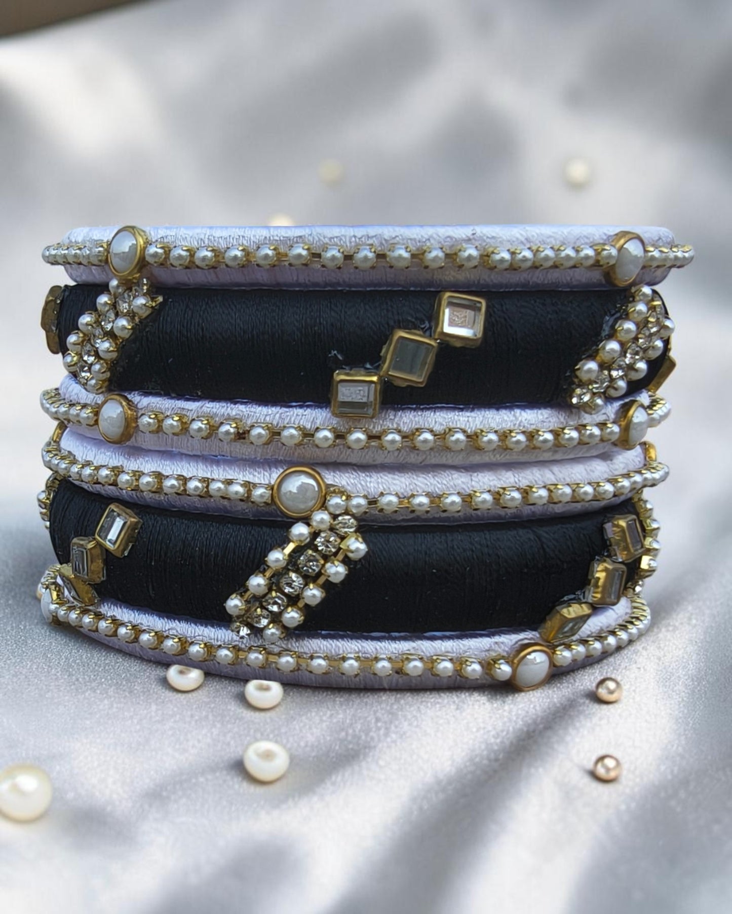 Midnight Pearl Bangles