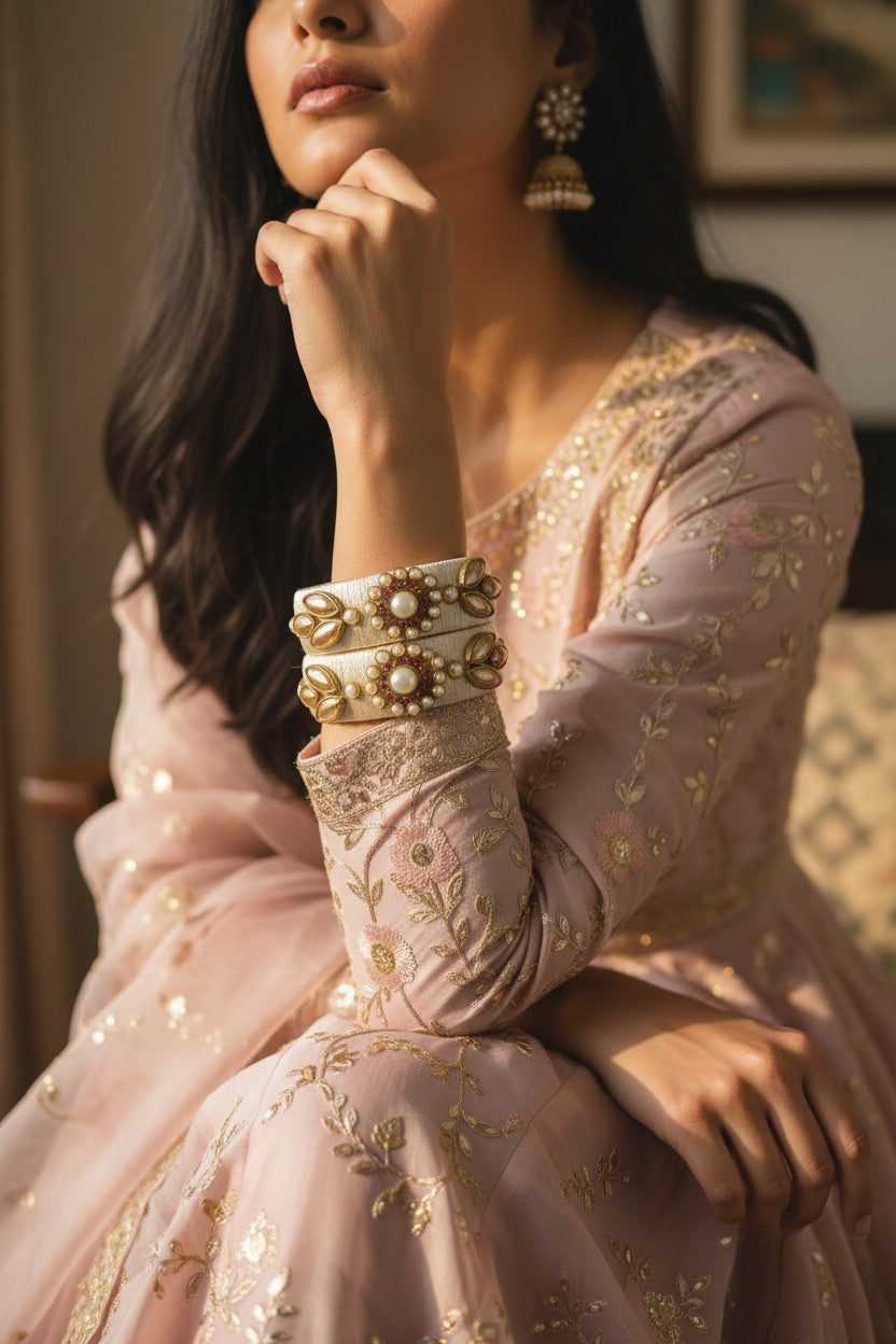 Ivory Pearl Grace Bangles