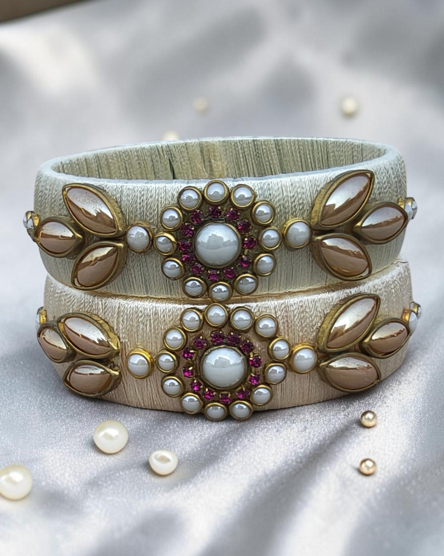 Ivory Pearl Grace Bangles