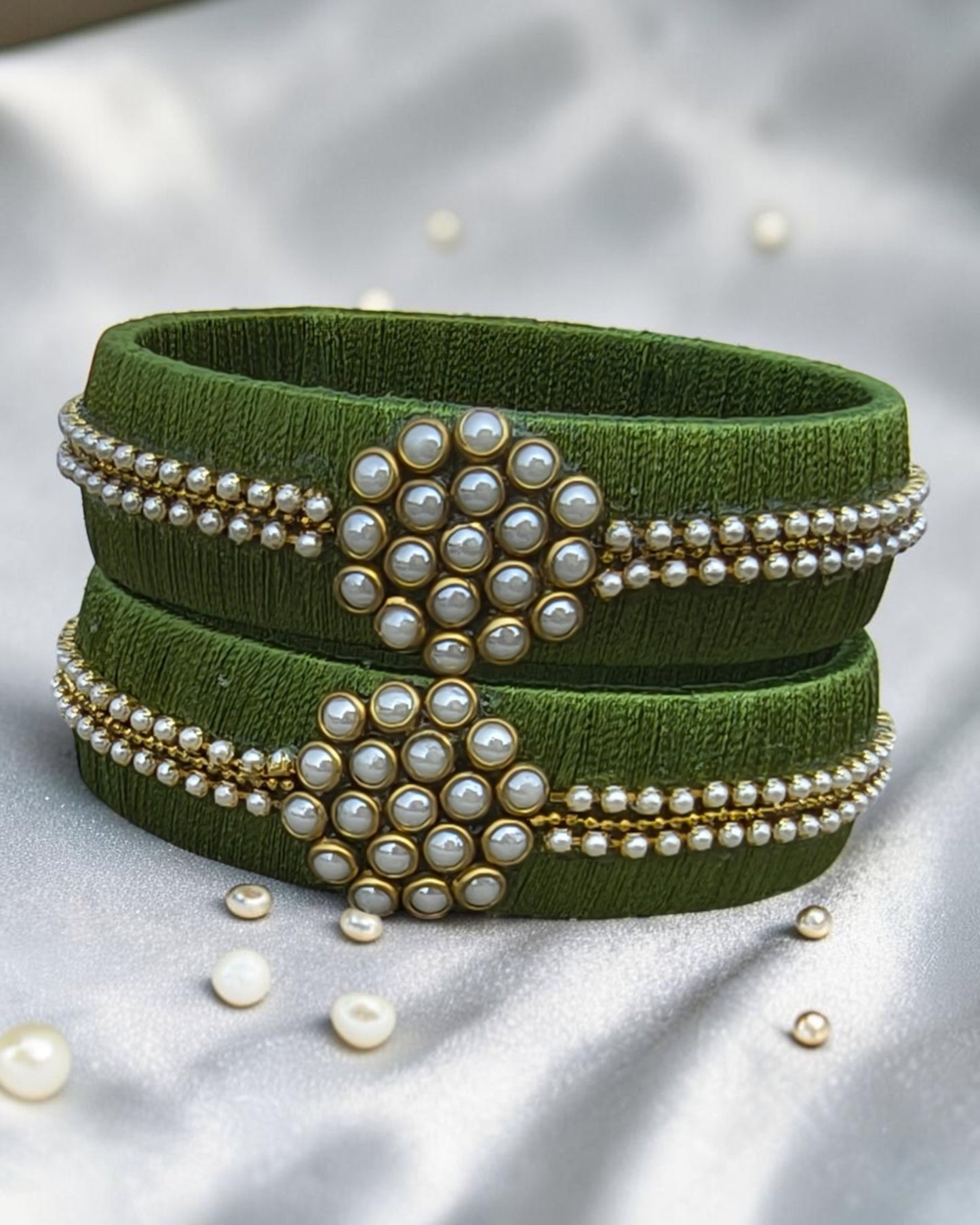 Emerald Pearl Bangles