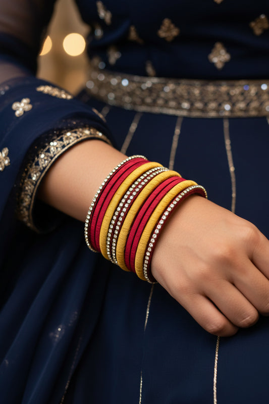 Raktima Kundan Stack Bangles