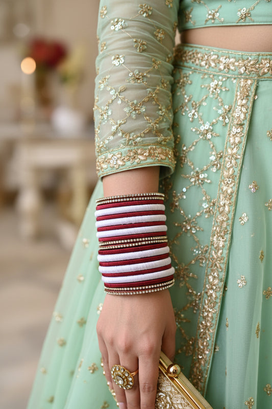 Chandrika Crimson Stack Bangles
