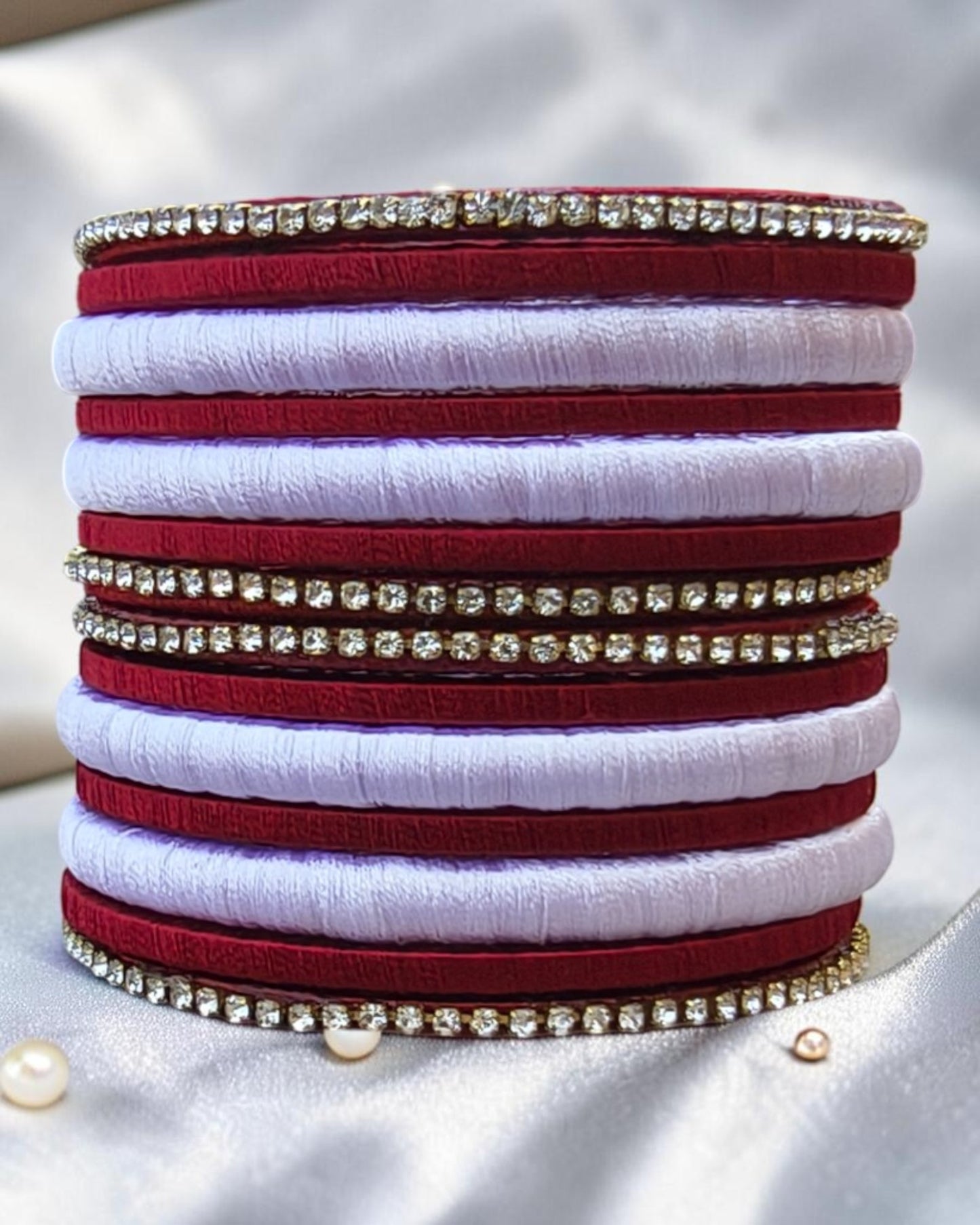 Chandrika Crimson Stack Bangles