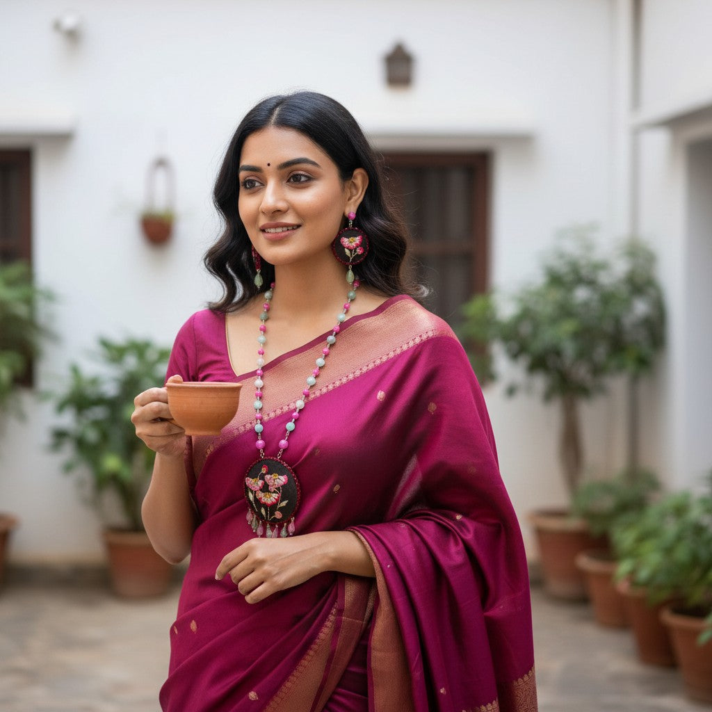 Gulnaar Garden Long Necklace Set
