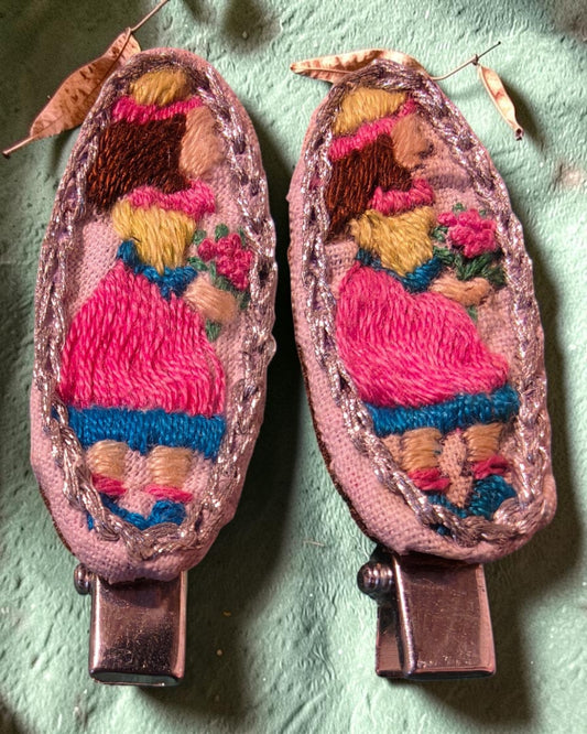 Gulbahaar Hand-Embroidered Hair Clips
