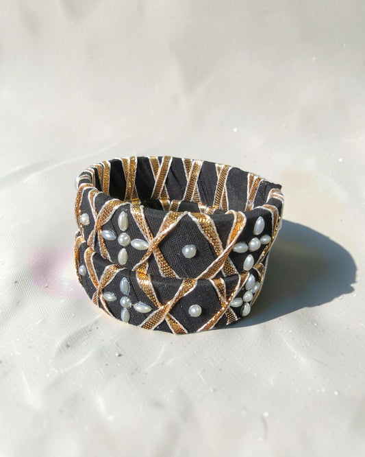 Midnight Bloom Fabric Bangles