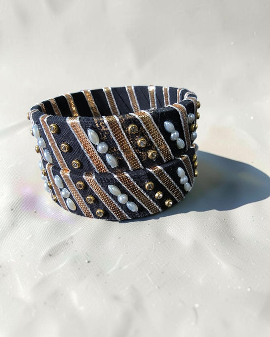 Noil Pearl Fabric Bangles