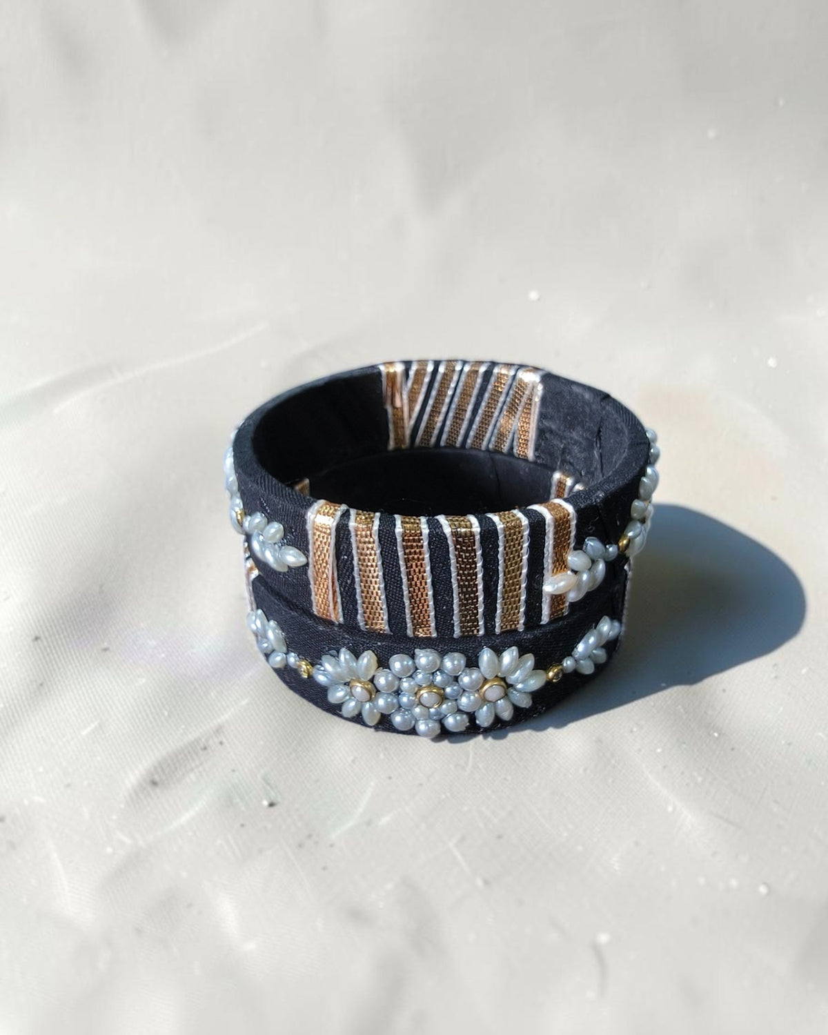 Pearl Bloom Fabric Bangles