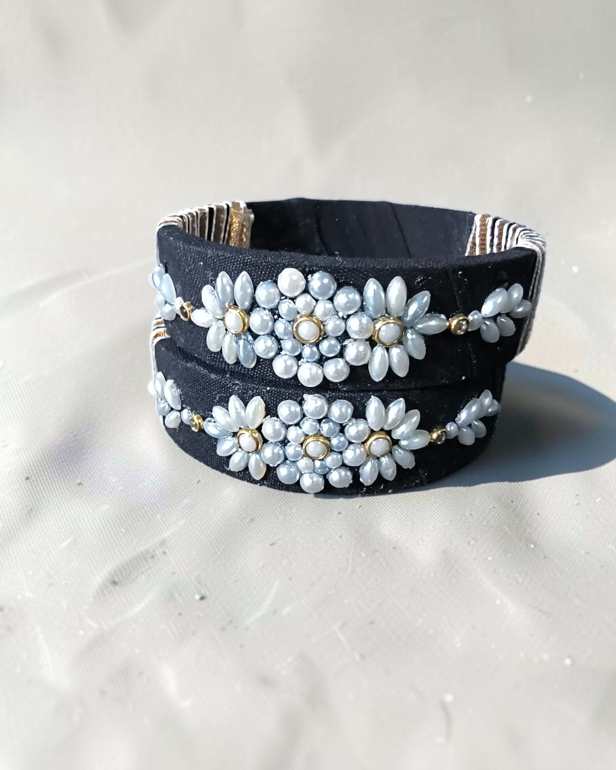 Pearl Bloom Fabric Bangles