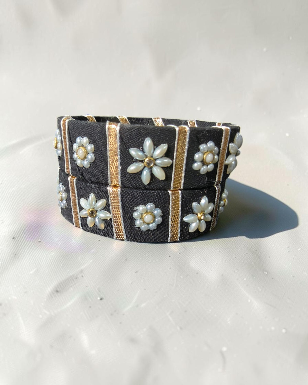 Pearl Petal Fabric Bangles