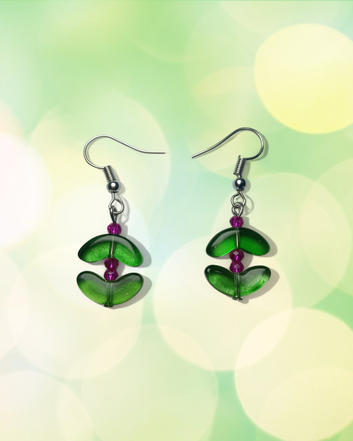 Emerald Petal Earrings