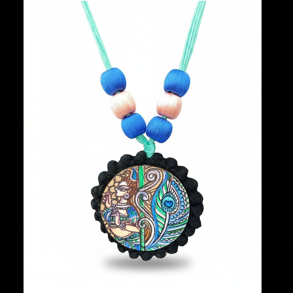 Pavo Hand-painted Necklace