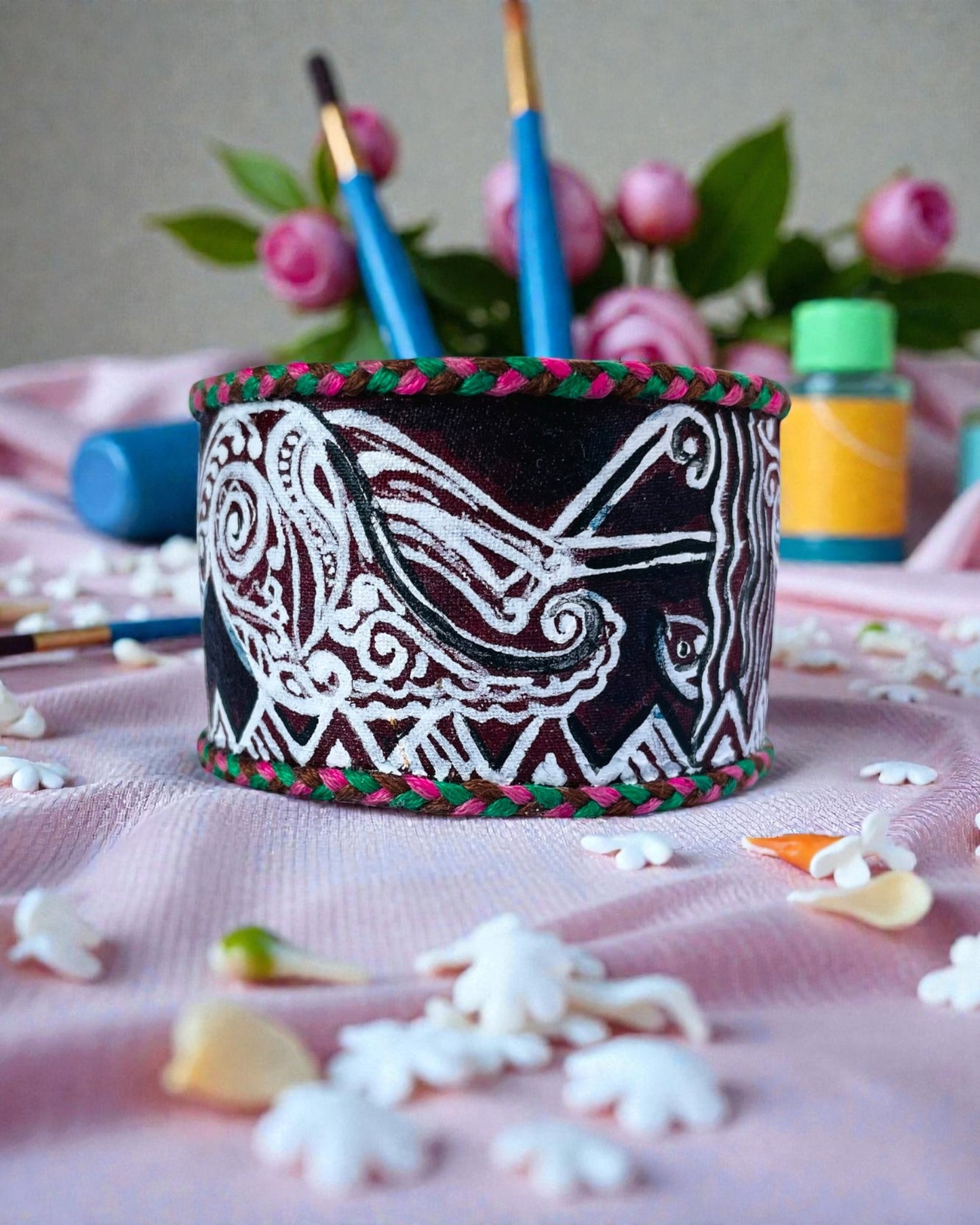 Shwet Pakshi Hand-painted Bangle