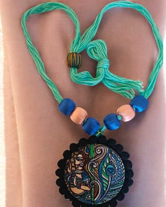 Pavo Hand-painted Necklace