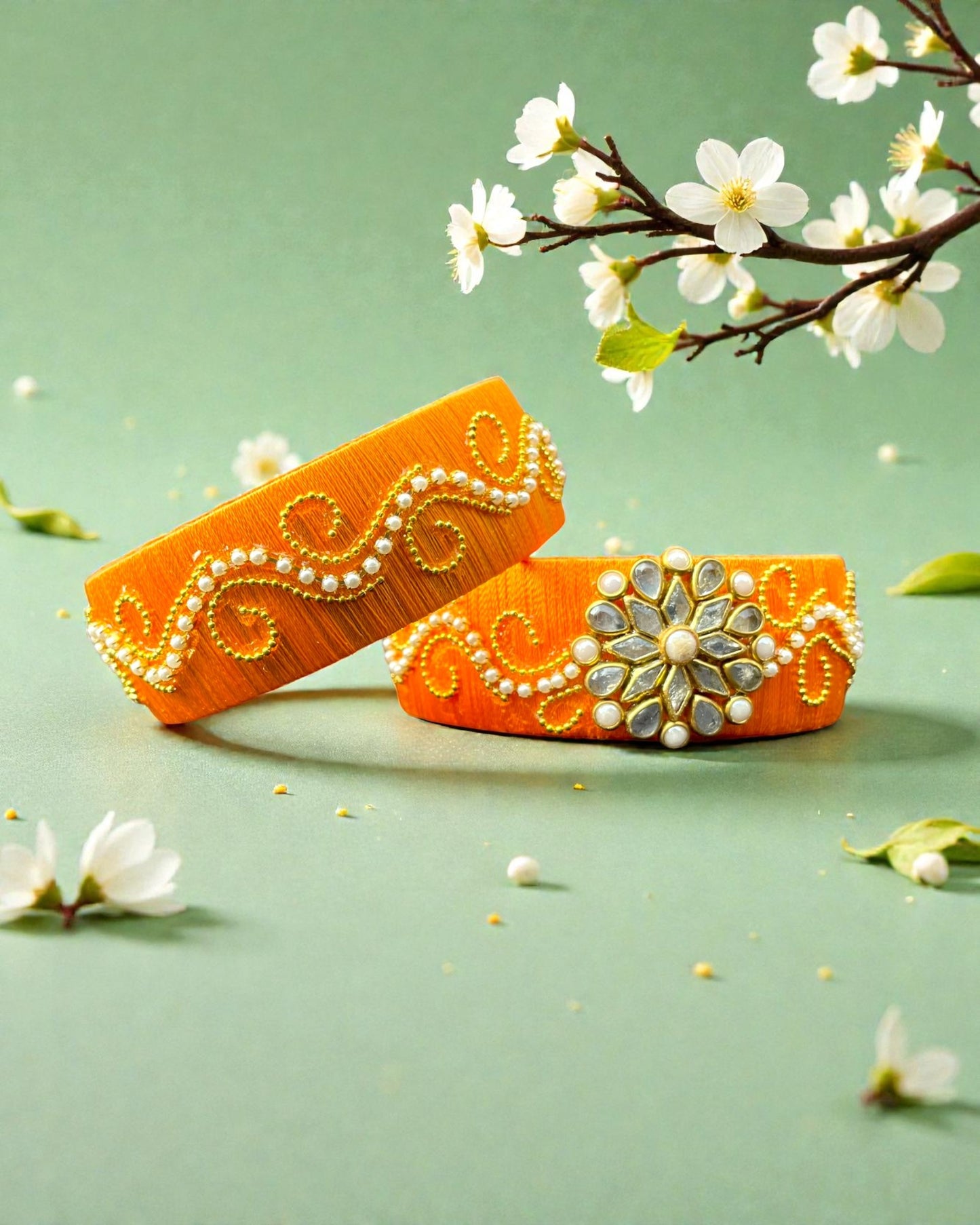 Kesar Kundan Bloom Bangles