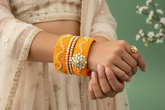 Kesar Kundan Bloom Bangles
