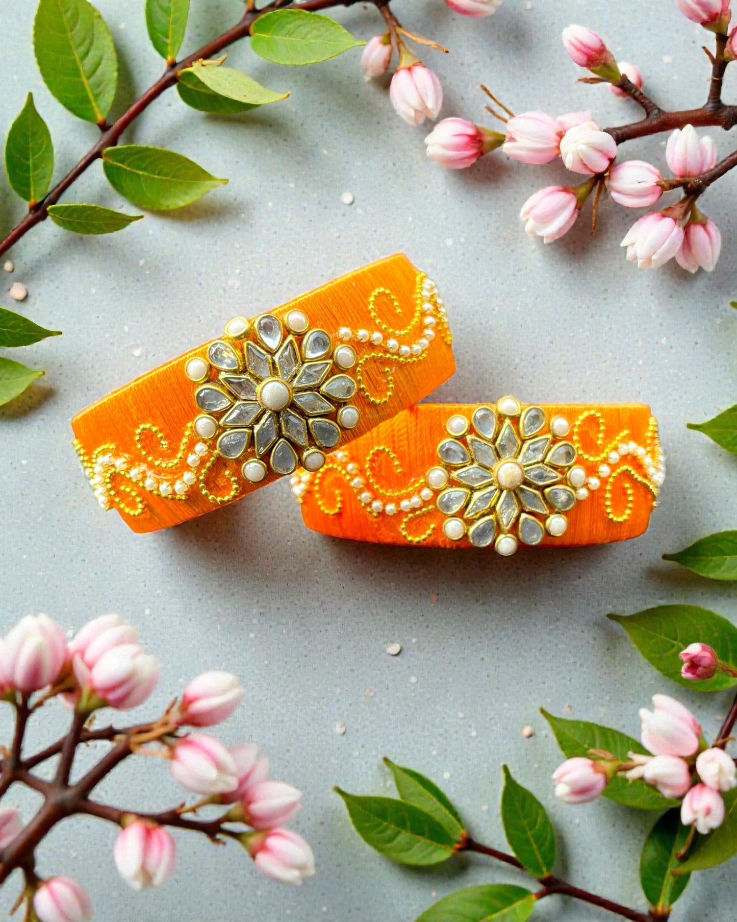 Kesar Kundan Bloom Bangles