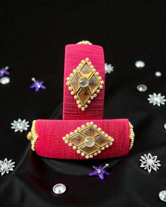 Gulnaar Kundan Pearl Bangles