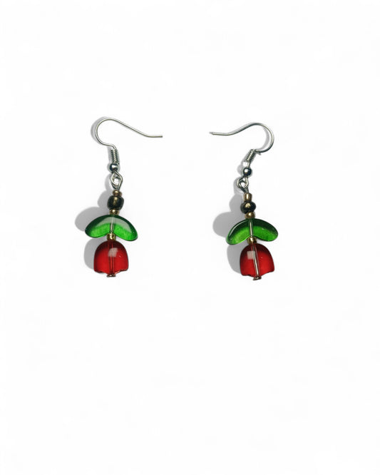 Crimson Tulip Earrings